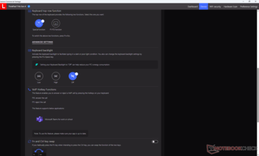 Lenovo Vantage Tastatur-Einstellungen