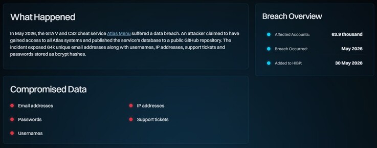 Atlast Menu wurde gehackt