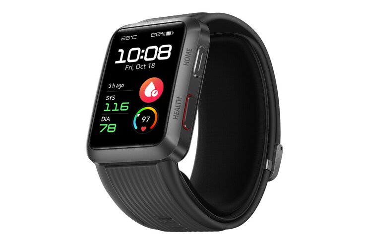 Die Huawei Watch D pumpt ihr Armband auf, um den Blutdruck akkurat zu messen. (Bild: Huawei)
