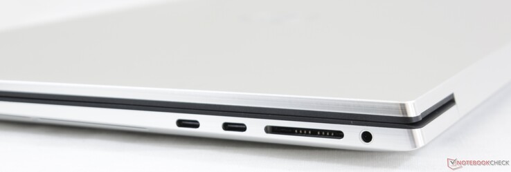 Rechts: 2x USB Typ-C + Thunderbolt 3, SD-Kartenleser, kombinierter 3,5-mm-Audioanschluss