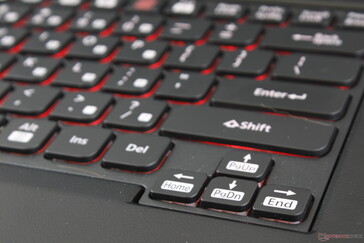 Die Pfeiltasten sind kleiner, als sie sein müssten, liegen eng beieinander und sind schwammig