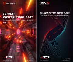 Zwei Nubia-Poster bestätigen den Launch des nächsten Nubia Red Magic Gaming-Phones im Rahmen des MWC 2020.