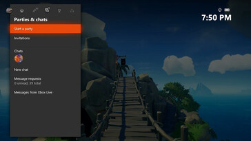 Nachrichten und Einladungen zu Multiplayer-Partien werden im neuen "Party & Chat"-Tab gesammelt dargestellt.