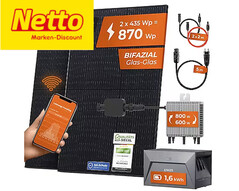 Balkonkraftwerk mit Stromspeicher bei Netto (Bild: Anker, Ja Solar, Deye, Solarway, bearbeitet)