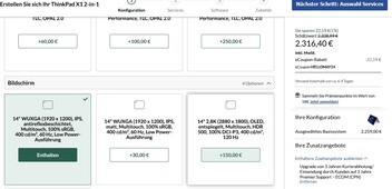 OLED 100 Euro günstiger für ThinkPad X1 2-in-1
