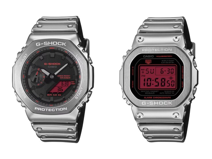 Die Casio G-Shock GM-2100YRA-8A (links) und GM-5600YRA-8 (rechts)