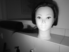 Nachtsichtaufnahme Puppenkopf: Bis solche Aufnahmen scharf und nicht überbelichtet sind, muss man etwas herumprobieren.