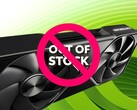 Nvidia-GPU mit ‚Ausverkauft‘-Symbol (Bildquelle: Nvidia, bearbeitet)
