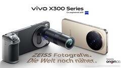 Das Vivo X300 und Vivo X300 Pro mit Zeiss-Teleconverter wird auf einigen europäischen Vivo-Webseiten bereits beworben. (Bildquelle: Vivo)