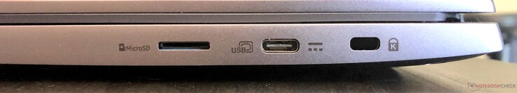 Rechts: microSD, USB 3.1 Gen 1 Typ-C (mit Lademöglichkeit und Displayausgabe), Kensington Lock