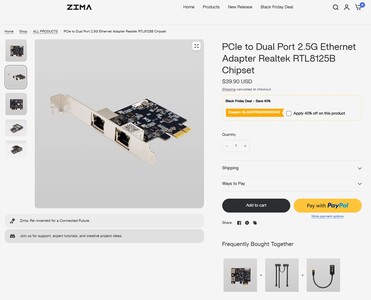 Satte 40 Prozent für die PCIe-Ethernetkarte