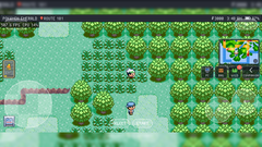 PokeDaisy beim Ausführen eines Pokémon-Spiels mit zusätzlichen Bildschirmeinblendungen.