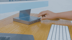 Die Pop-Up-SSD kann auf Knopfdruck aus dem Hub entfernt und mitgenommen werden. (Bild: INVZI)