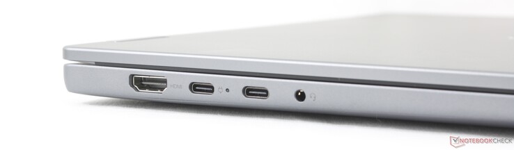 Links: HDMI 1.4a, 2x USB-C 3.2 Gen. 2 mit Power Delivery 3.0 + DisplayPort 1.4 (10 Gbps), 3,5-mm-Kopfhörer