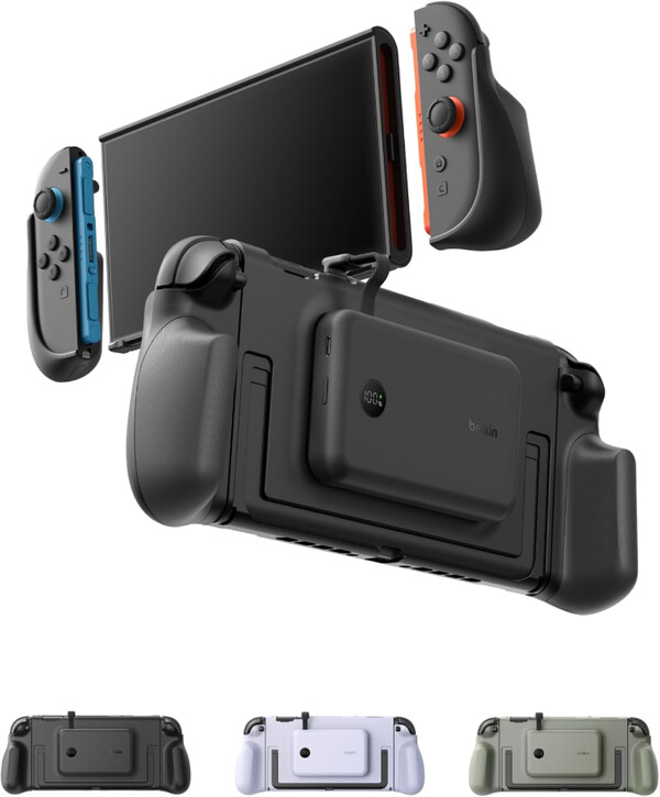 Der Belkin Charging Grip ist in drei Farben mit jeweils passender Powerbank erhältlich