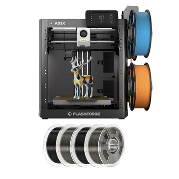 Flashforge AD5X + 4 kg Mecpow HS Filament (je 2 kg Schwarz PETG und Transparent Rauchgrau PLA+)