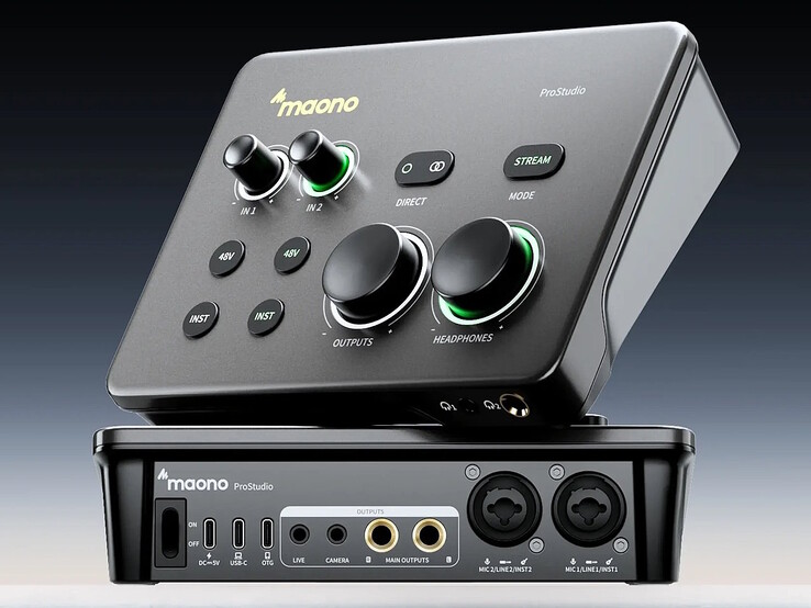 Das Maono P2 besitzt zwei XLR-/Mikrofonbuchsen
