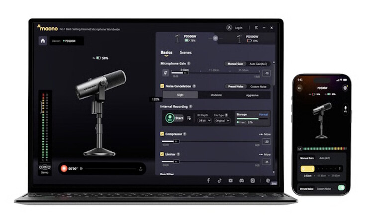Das Maono PD500 wird mit Software ausgeliefert, die bei der Erstellung von Übertragungen mit professionellem Klang helfen soll