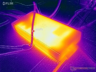 Der AC-Adapter erreicht bei anspruchsvollen Lasten über 46 °C