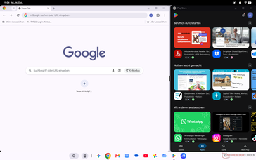 Die Breite der Apps lässt sich problemlos anpassen.