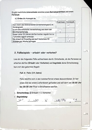 Die Funktion Handschrift entfernen sorgt für viele weiße Flecken