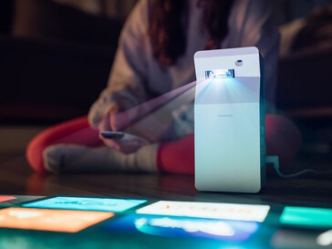 Es kann auch auf einen Tisch projiziert werden