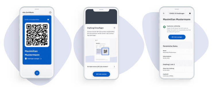 Die drei veröffentlichten Screenshots (Bild: RKI)