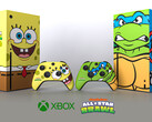 Microsoft verlost zwei Xbox Series X im gewöhnungsbedürftigen Nickelodeon-Design. (Bild: Microsoft)
