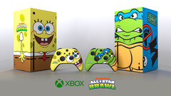 Microsoft verlost zwei Xbox Series X im gewöhnungsbedürftigen Nickelodeon-Design. (Bild: Microsoft)