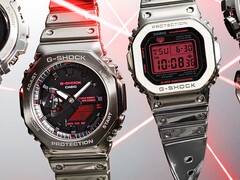 Die neuen G-Shock-Modelle der Fine Metallic-Serie von Casio verfügen über rote Displays