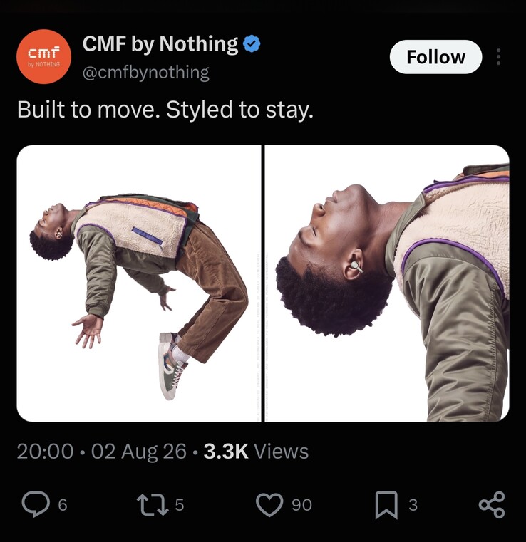 Screenshot des Beitrags von CMF auf X