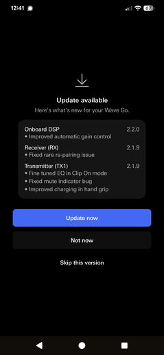 Update für das Wave Go