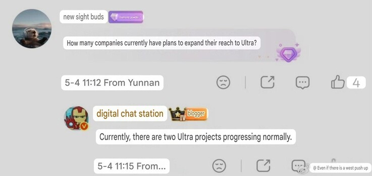 Potentiell kein Vivo X500 Ultra laut Digital Chat Station.