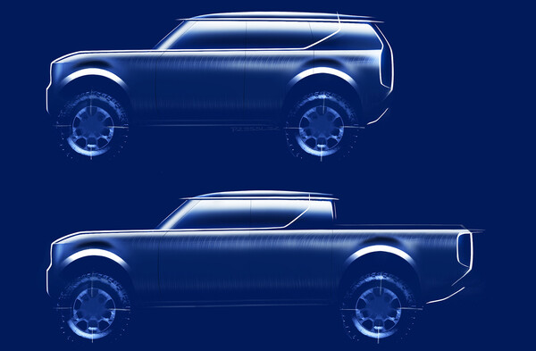 Volkswagen Design-Sketches für einen elektrischen Pick-up.