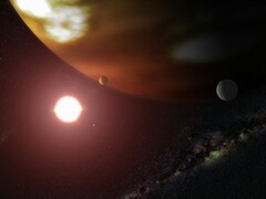 Künstlerische Darstellung eines Sterns und mehrerer Planeten