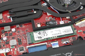 Der Laptop unterstützt bis zu zwei M.2-SSDs in RAID 0.