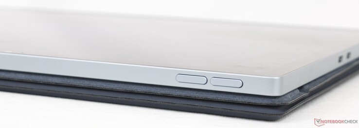 Oberseite: Lautstärketasten, Netzschalter mit integriertem Fingerabdruck-Leser