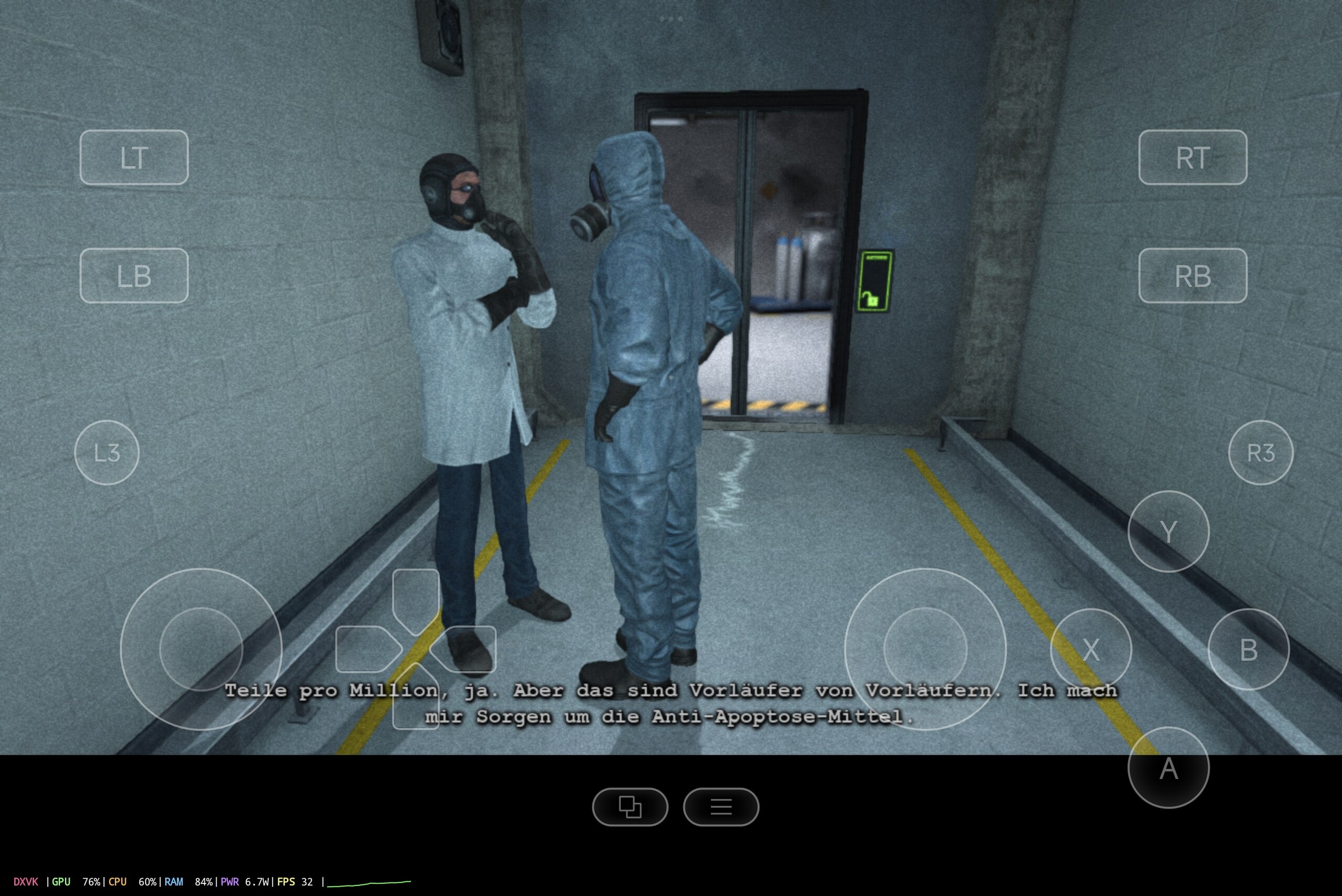 Outlast nativ über Steam auf einem Android-Tablet installiert und gespielt (Screenshot: Marc Zander, Notebookcheck)