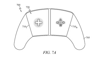 Illustration aus dem Sony-Patent für einen möglichen PS6-Controller mit virtuellem Layout.