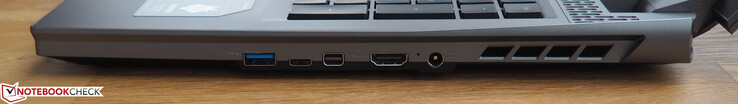 rechte Seite: USB-A 3.0, Thunderbolt 3, Mini-DisplayPort 1.4, HDMI 2.0, Energiezufuhr