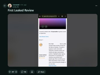 Leak: Infos über Avowed in einem Post auf Reddit (Bildquelle: Avowed subreddit)