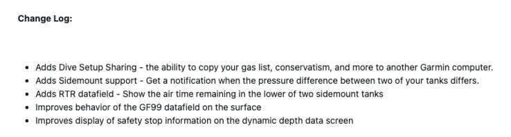 Hinweise zur Garmin Descent X50i-Systemsoftware 5.12