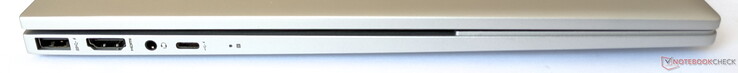 Linke Seite: 1x USB-A 3.1 Gen1, HDMI, kombinierter Audioanschluss, 1x USB-C (inkl. DP),