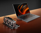 Das Lecoo Pro 14 verfügt über OCuLink und USB4. Abgebildet ist das Notebook mit einer externen Grafikkarte (eGPU)