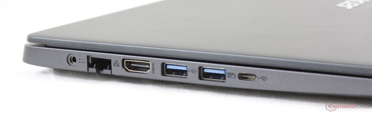 Links: Netzteil, Gigabit RJ-45, HDMI, 2x USB 3.1 Gen. 1 Typ-A, USB 3.1 Gen. 1 Typ-C