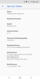 BQ Aquaris X2 Pro: Softwareinformationen