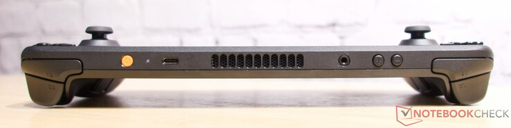 USB C (mit PowerDelivery und DisplayPort); 3.5-mm-Headset-Anschluss