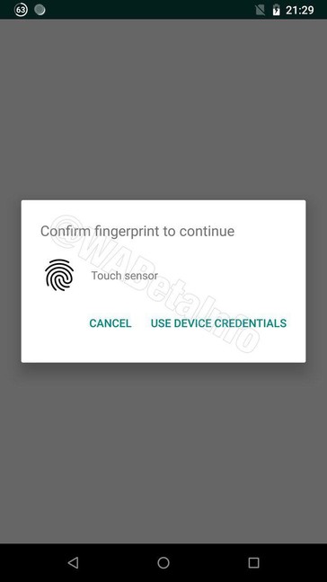 Zum Öffnen der App, braucht man den Finger (Quelle: Wabetainfo.com)