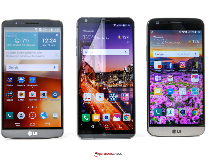 von links: LG G3, LG G6, LG G5