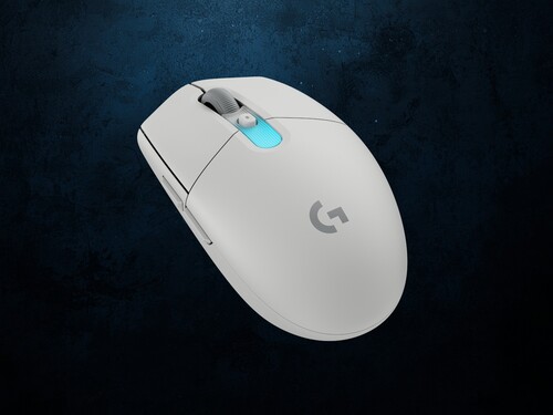 Logitech G305 X Superlight gaming mouse shown in white